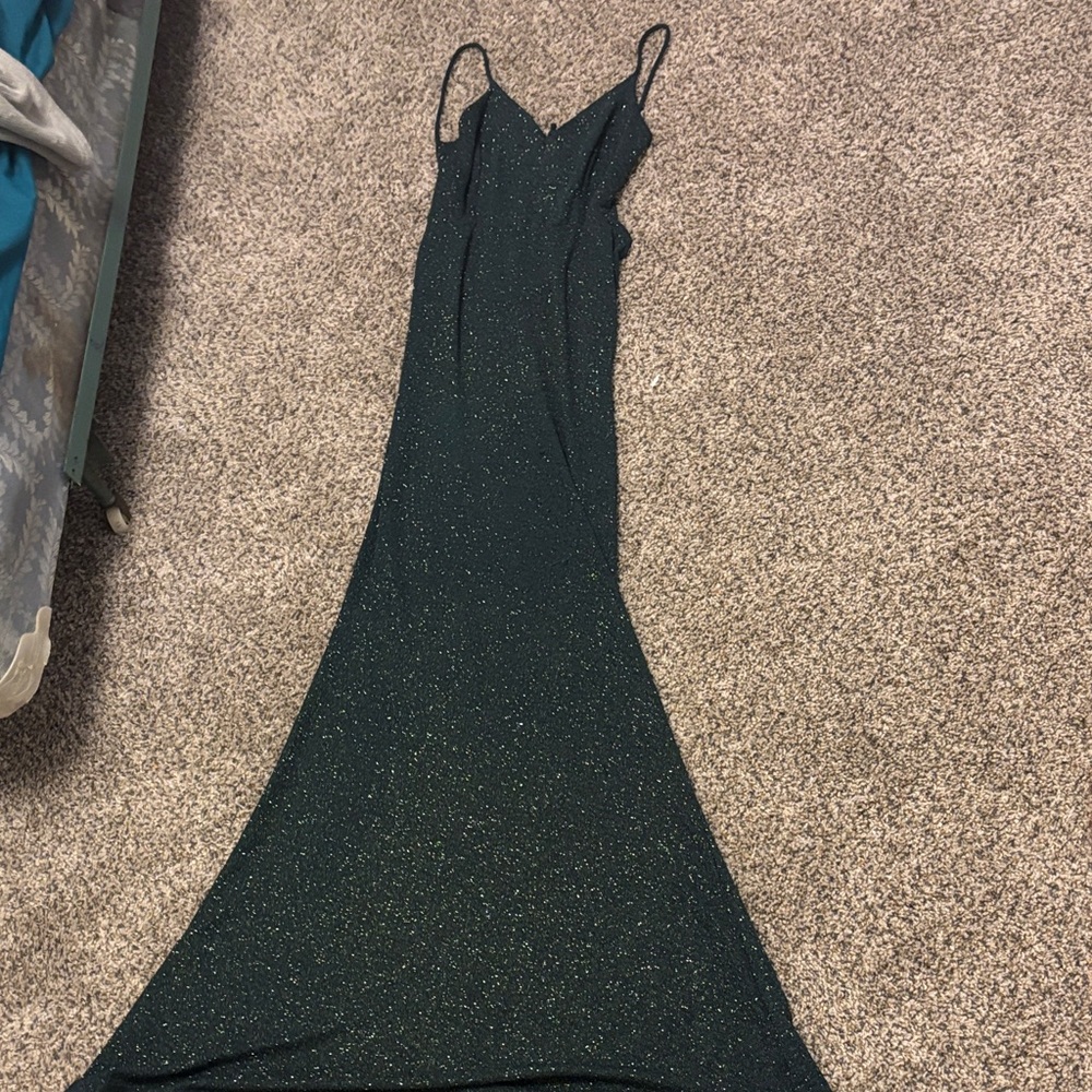 Elegant Glittery Green Women's Dress